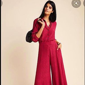 Anthropologie Loveland Wide Legged Jumpsuit